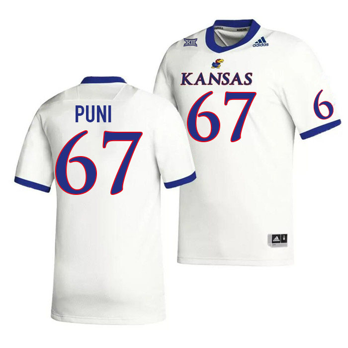 Men #67 Dominick Puni Kansas Jayhawks College Football Jerseys Stitched Sale-White